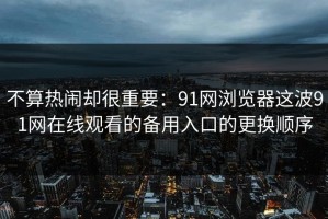 不算热闹却很重要：91网浏览器这波91网在线观看的备用入口的更换顺序
