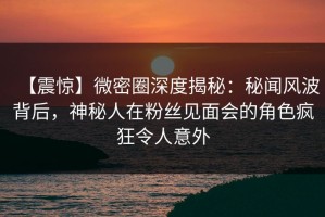 【震惊】微密圈深度揭秘：秘闻风波背后，神秘人在粉丝见面会的角色疯狂令人意外