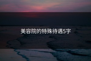 美容院的特殊待遇5字