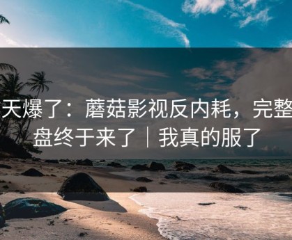 昨天爆了：蘑菇影视反内耗，完整复盘终于来了｜我真的服了